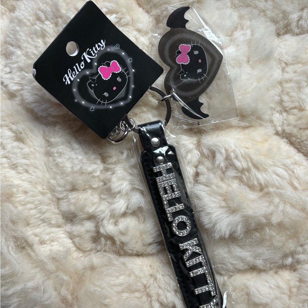 Sanrio Heart Keychain with Black Strap